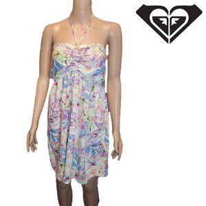 Roxy Happy Hour Halter-Neck Sleeveless Dress NWT Floral Large